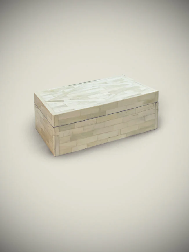 Caja Decorativa de Hueso Natural Pequeña 'Hubert'